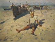 unknow artist Russov-Lev-Boy-and-Sea-rus13bw oil painting on canvas